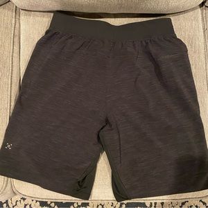 Men’s medium LuLuLemon T.H.E. Linerless Short (Black) - 9”